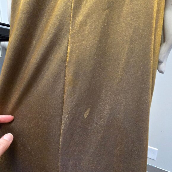 Vintage Y2K 90s Gold Purple Metallic Spaghetti Strap Maxi Dress Cowl Neckline Op - Picture 11 of 12